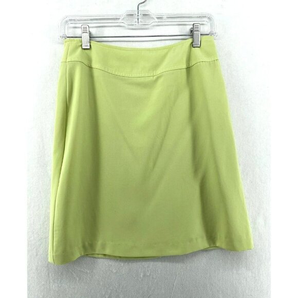 Uniform John Paul Richard Skirt Women's Sz 6 Lime Green Lined A-Line Lined Zip - Picture 1 of 10